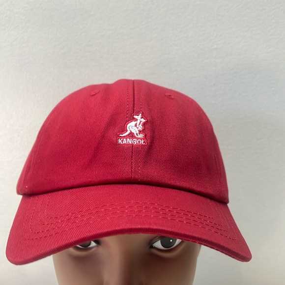 NWOT KANGOL Maroon Baseball Cap with White Kangaroo & Maroon Adjustable Strap - Picture 3 of 5